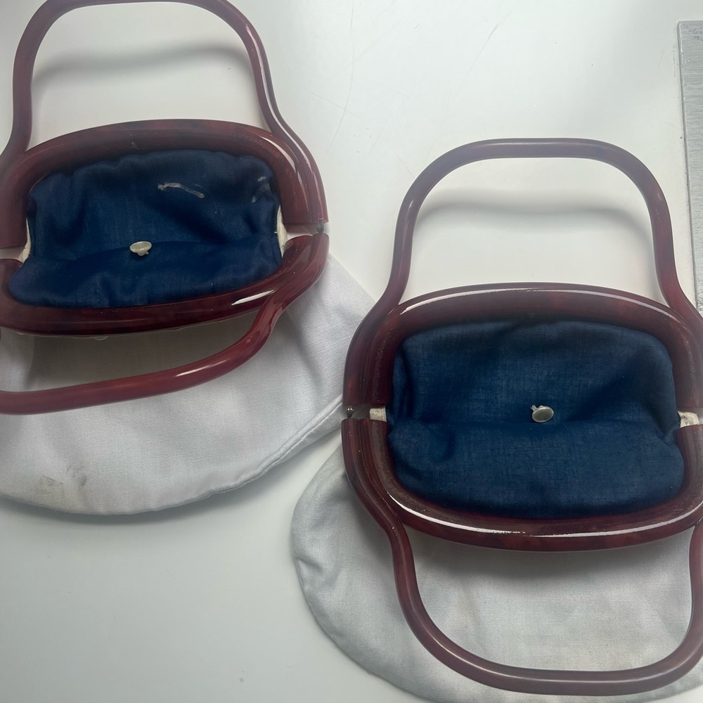 1 Vintage Bermuda Bag Lucute Tortise Handles 10 Inch Regular size - Picture 2 of 3